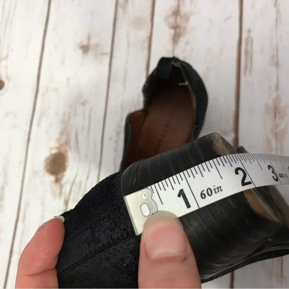 Lucky Brand Ankle Boots Booties Size 8 black western side cutout perforated heel - Picture 13 of 15